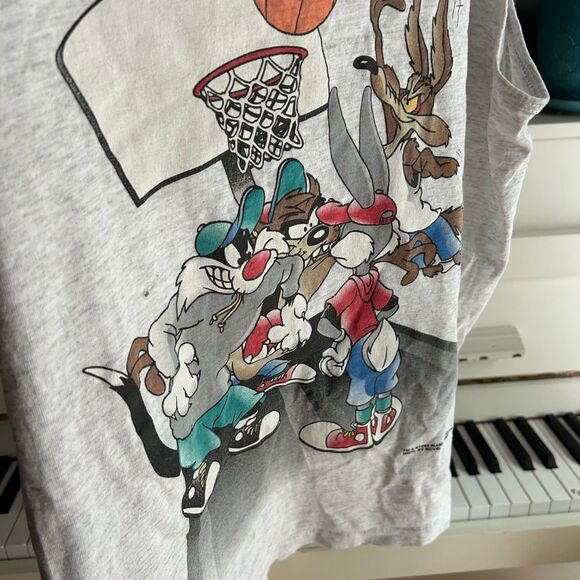 Vintage 1994 Graphic Tank Top - Warner Bros Basketball - Men's M Single Stitch - Picture 15 of 16